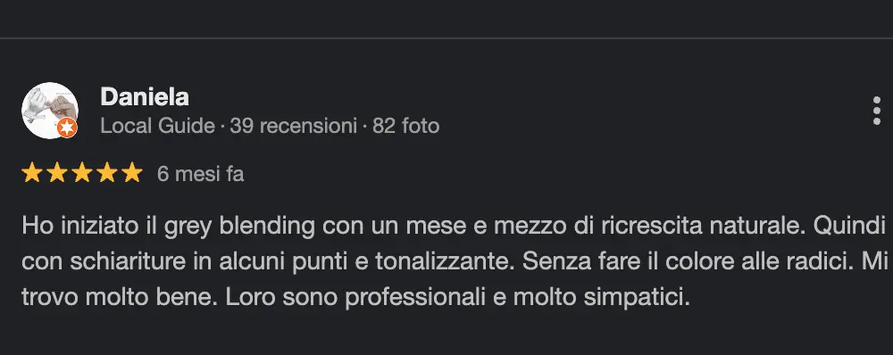 Recensione cliente Grey Blending
